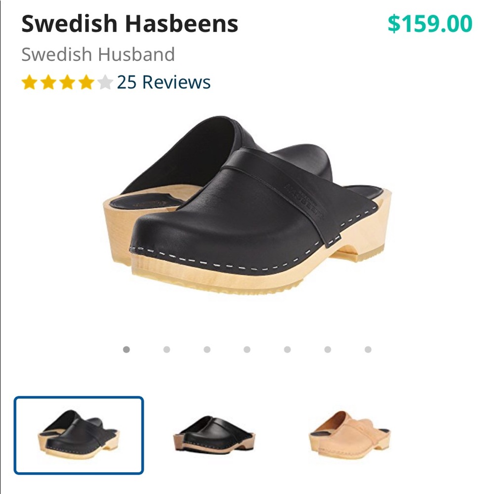 Swedish Hasbeens black clog